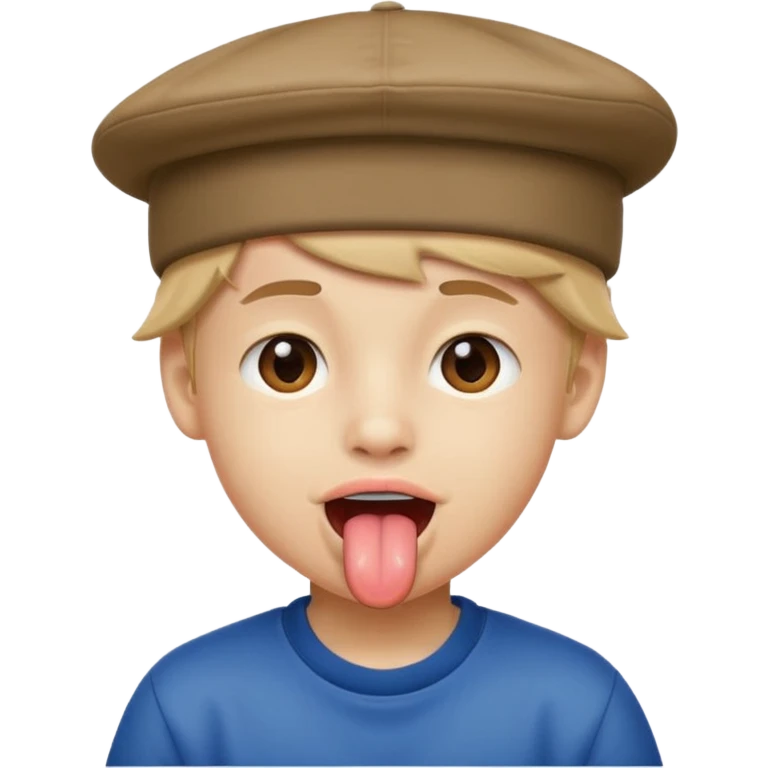 boy with a backwards hat with his tongue out emoji