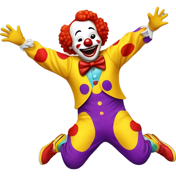 A clown doing a backflip emoji