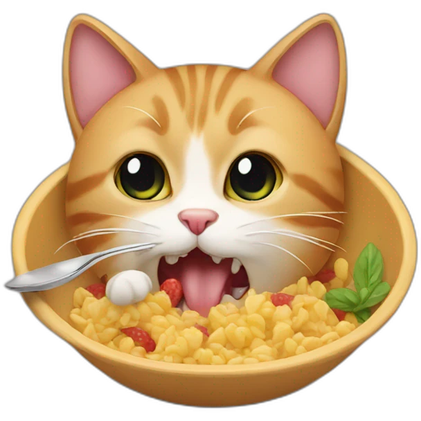 cat eatng emoji