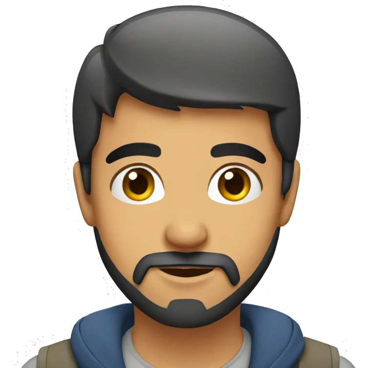 a young arab man with beard and gradient emoji