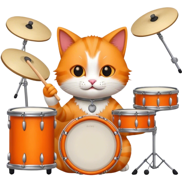 Cat playing drums emoji