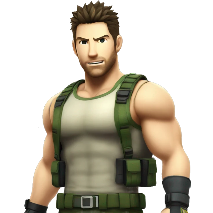 Muscular Chris Redfield happy  emoji