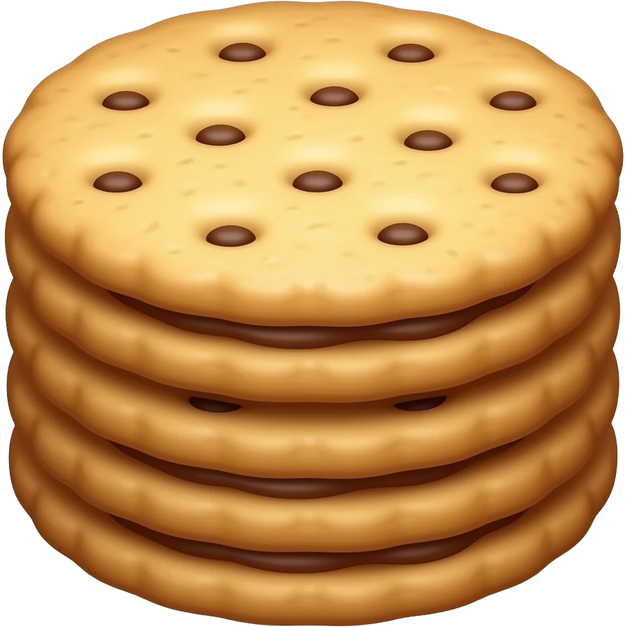 an ultra realistic textured stack of cookies on top of each other emoji
