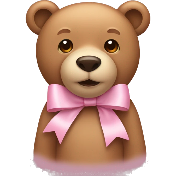 Light brown bear with light pink bows emoji
