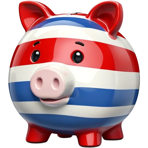 piggy bank in colors of monaco flag emoji