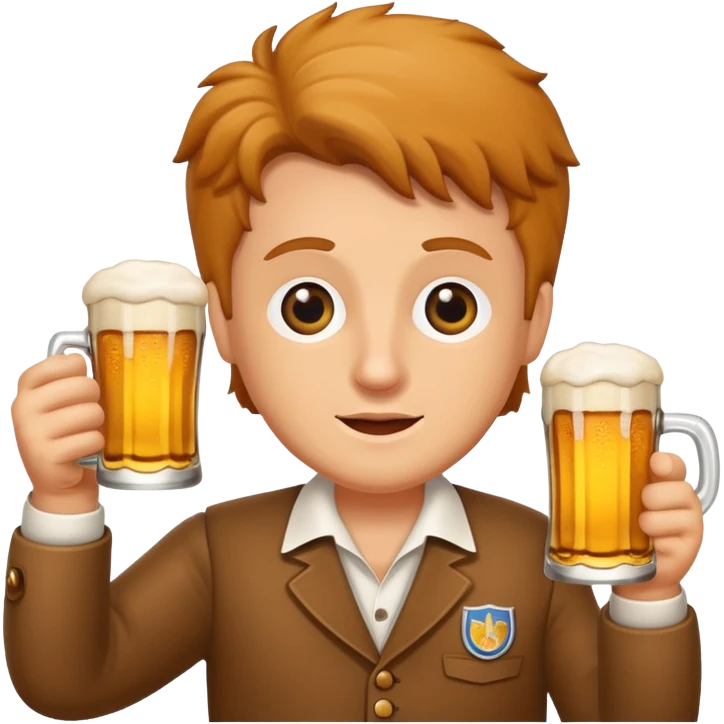 Schnitzel mit einem Bier in der hand emoji