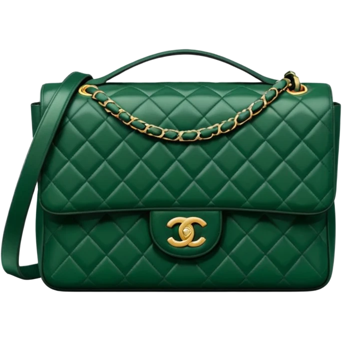 chanel dark green color bag emoji