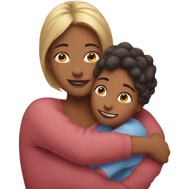 Daughter hugging Mom emoji