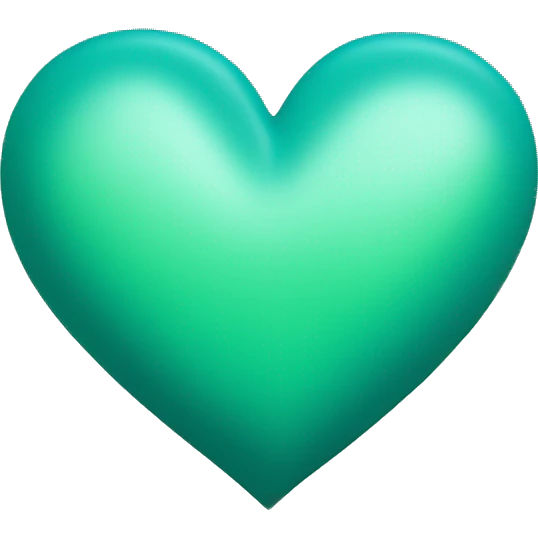 Teal and green matte heart  emoji
