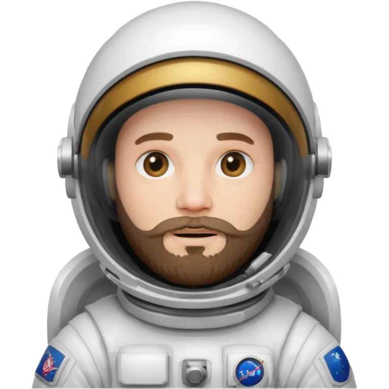astronaut, white suit and helmet with beard emoji