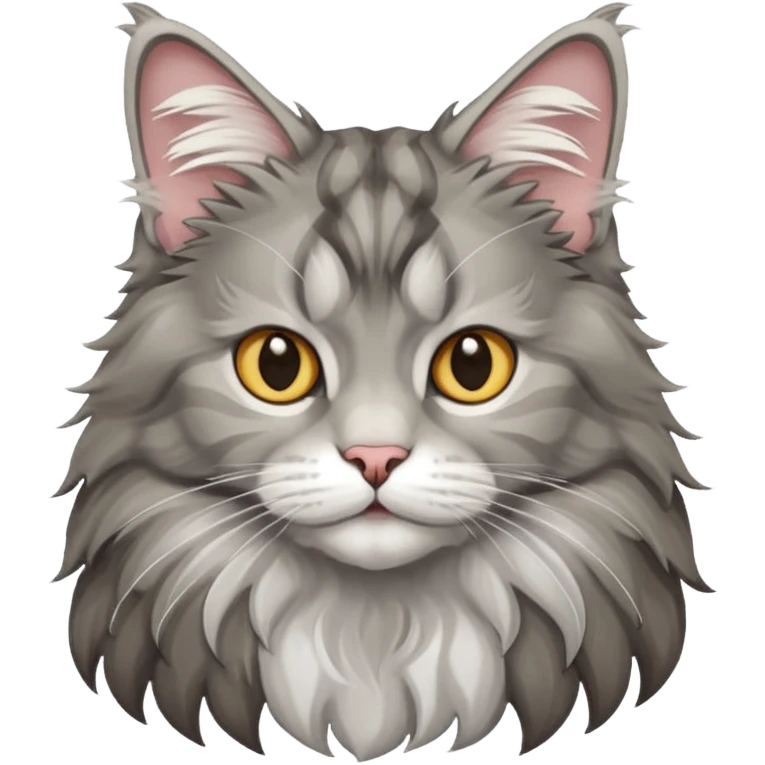 Maine coon gris et blanc  emoji