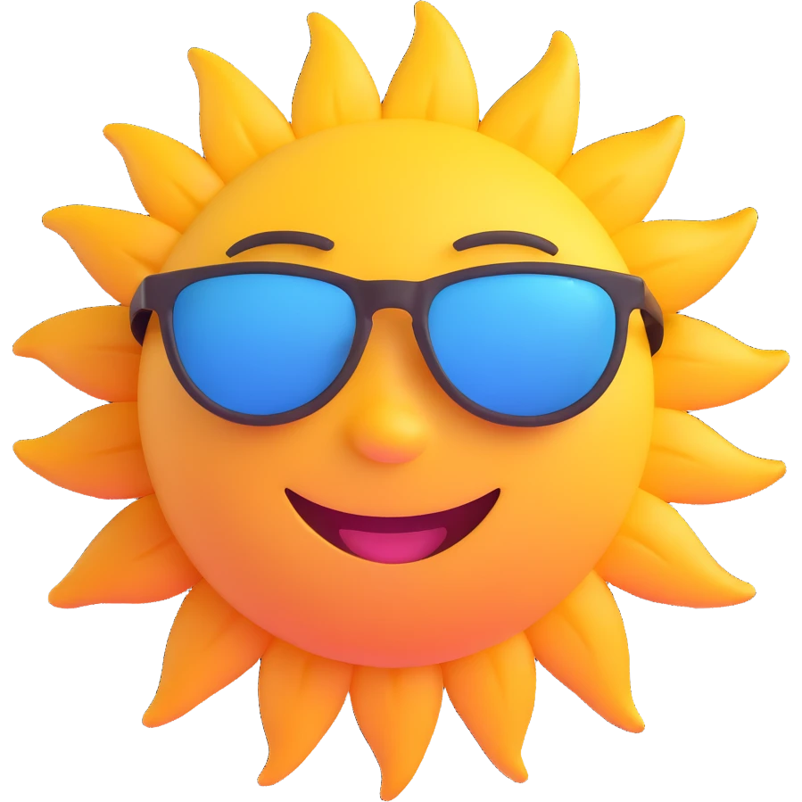 smiling sun with sunglasses emoji