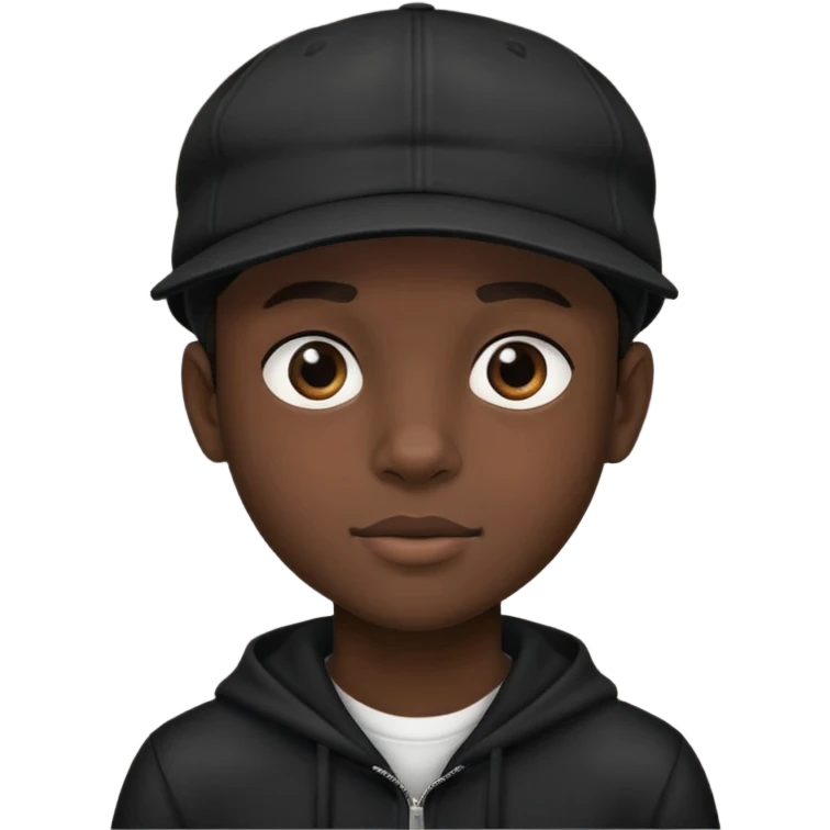 Black boy with black cap  emoji