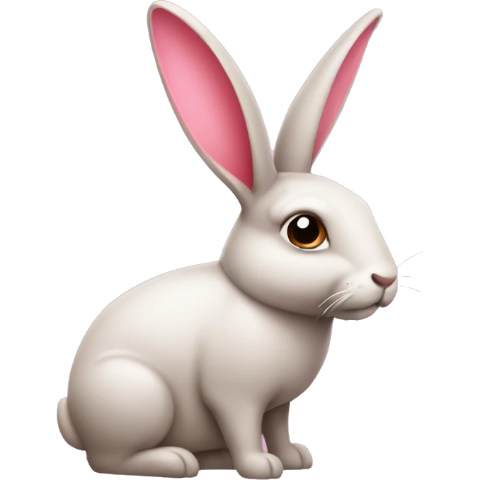 Conejo de color café con un moño rosa en la cabeza emoji