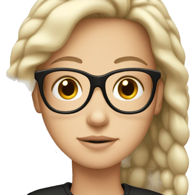 white girl with black glasses  emoji