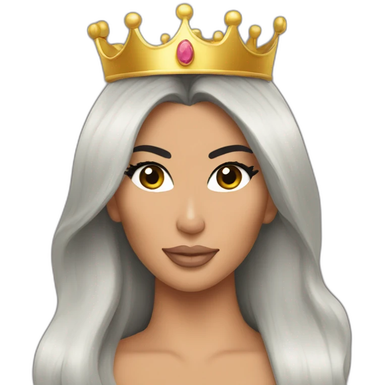 Kim Kardashian with a crown emoji