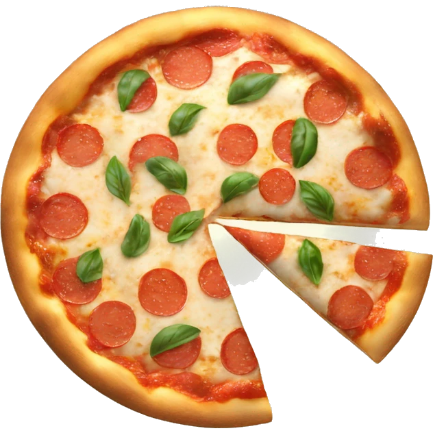 Round pizza half margherita  emoji