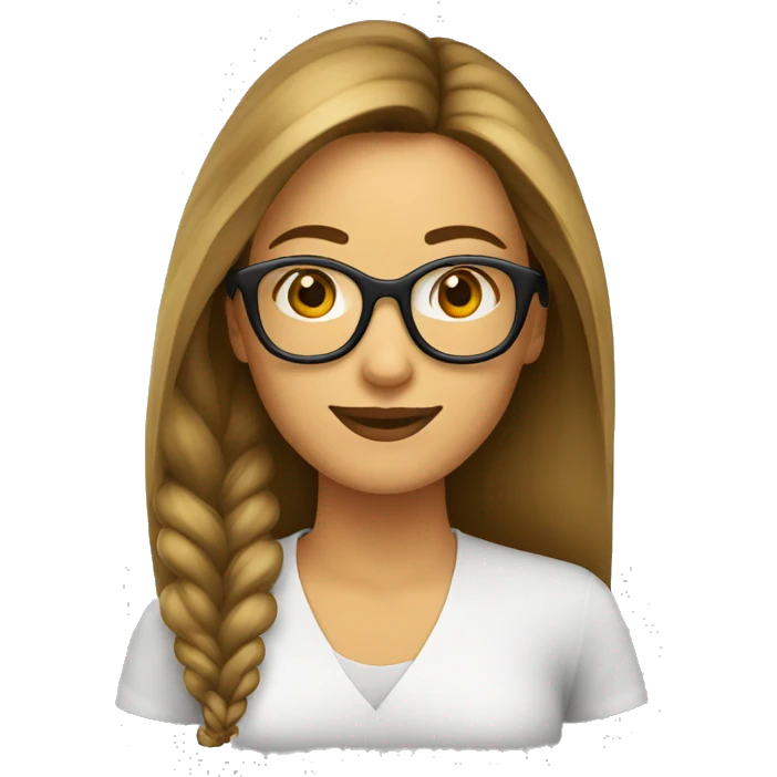 mujer pelo largo gafas  emoji