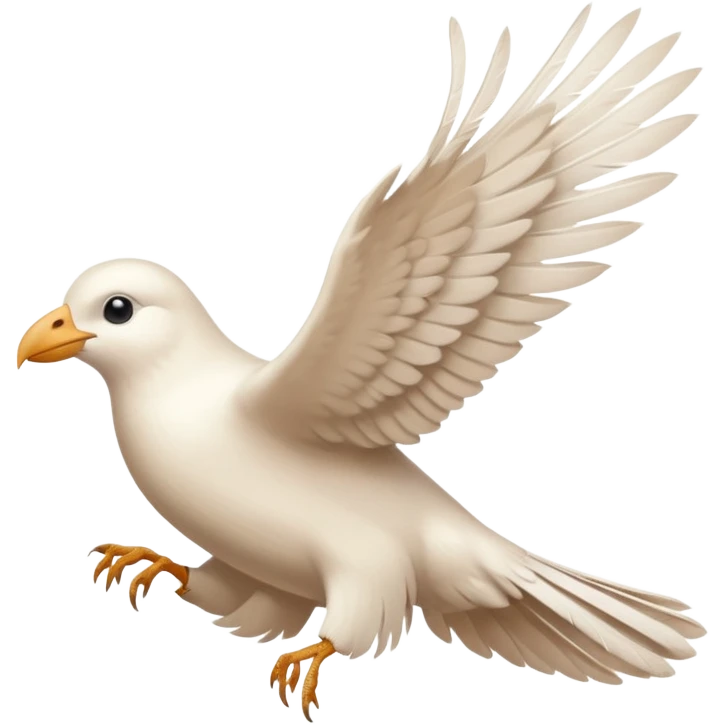 Flying white bird above  hand emoji