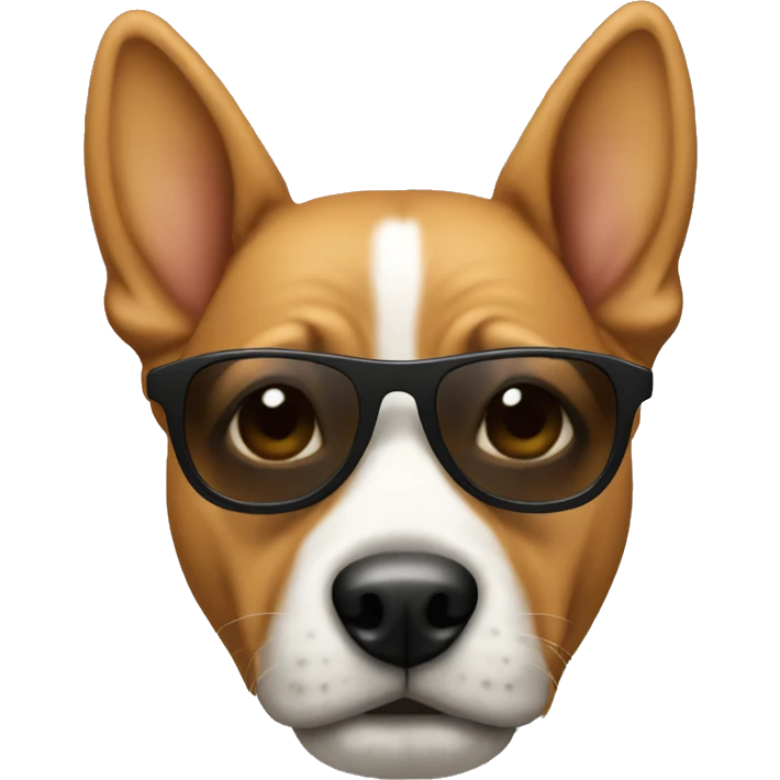 dog with shades and simple face emoji