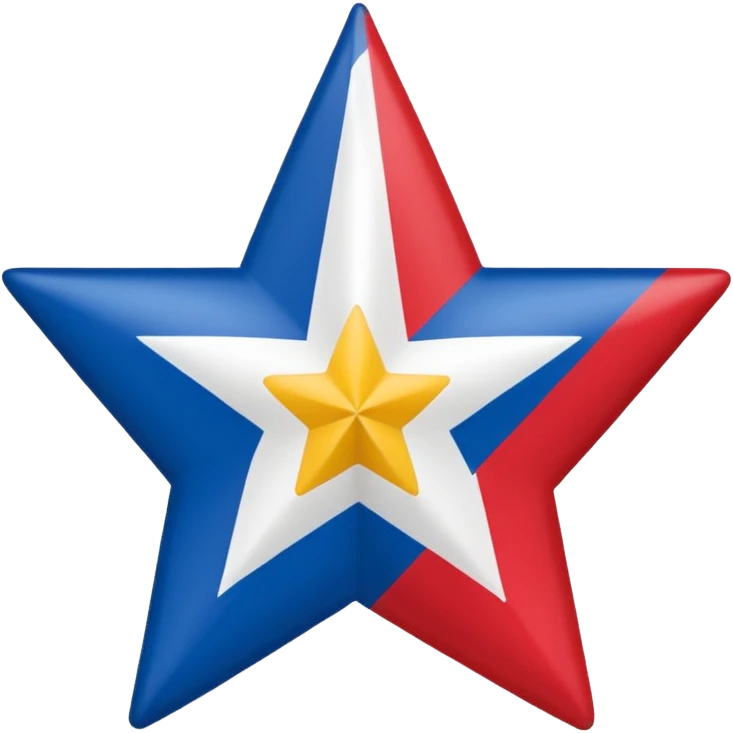 Create emoji bandeira do Pará Red background, wide white diagonal stripe top-left to bottom-right, blue five-pointed star centered on the stripe. Clean and symmetrical. emoji