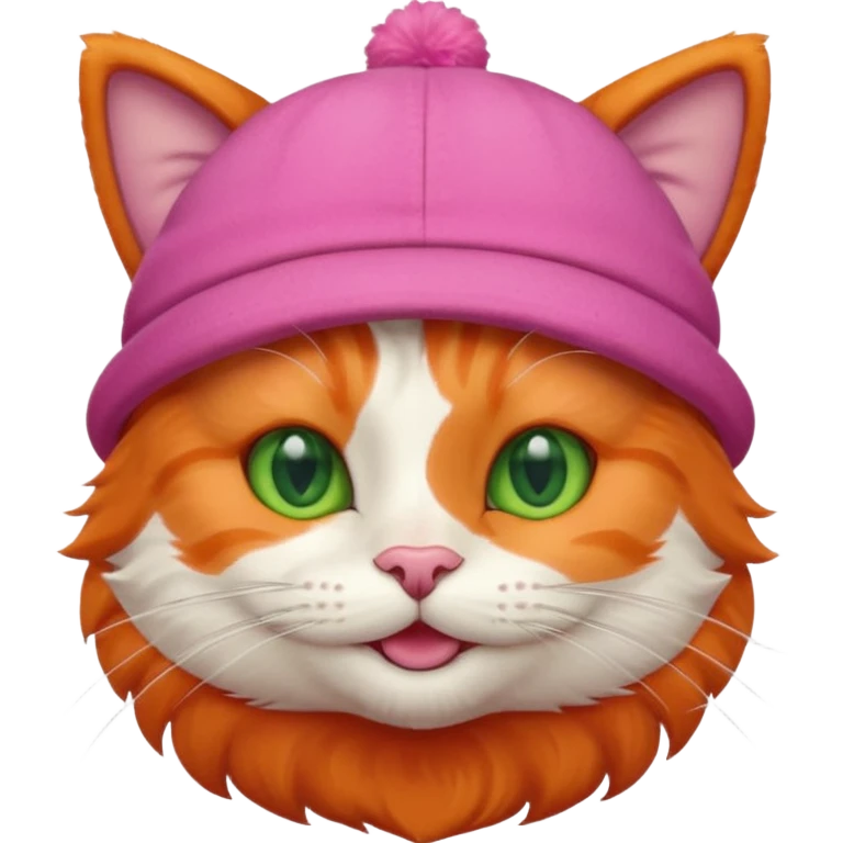 Gato feliz con sombrero rosa emoji