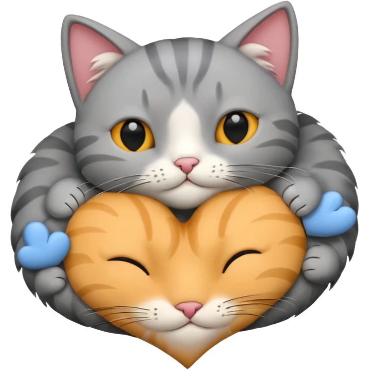 heart 4 grey cats emoji