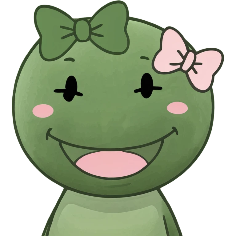 Blush smiley with bow emoji