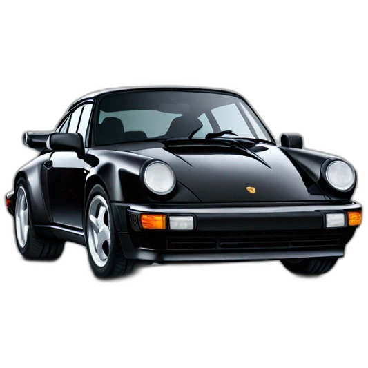 Black Porsche 964 Turbo emoji
