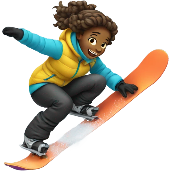 Girl falling snowboarding emoji