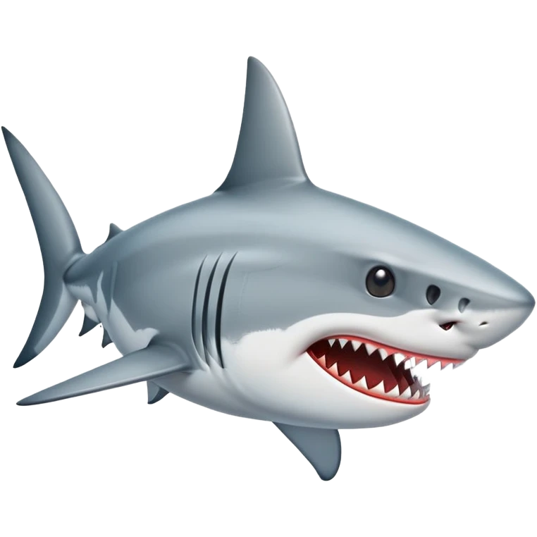 shark emoji from the side, muzzle to the right, angry white and gray shark, we need an emoji that can be set to telegram status, expensive and rich emoji