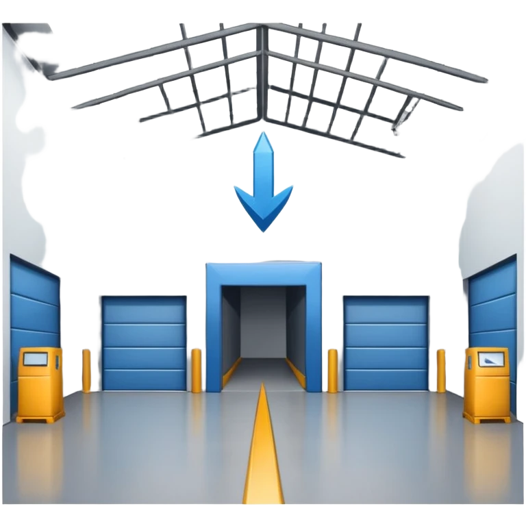 modern warehouse with an arrow that points in emoji