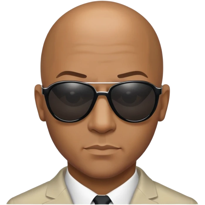 Bald black man with sunglasses James Bond  emoji