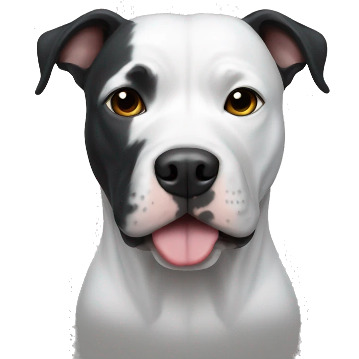 Black pitbull with white fur emoji