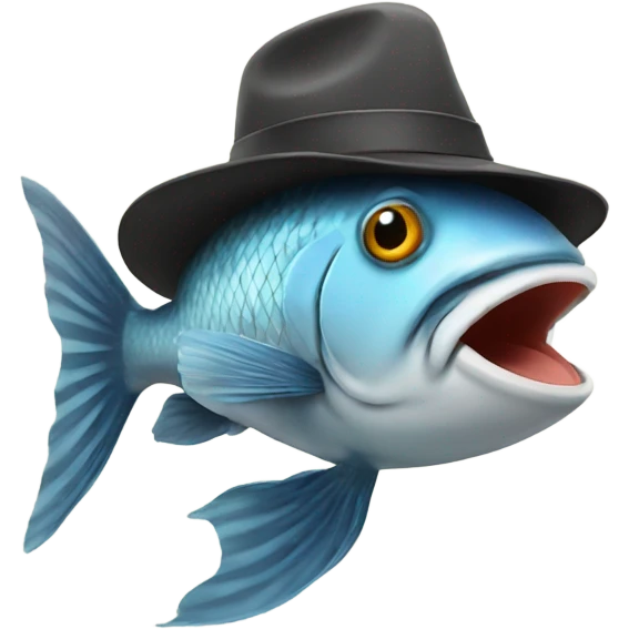 Fish wearing hat  emoji