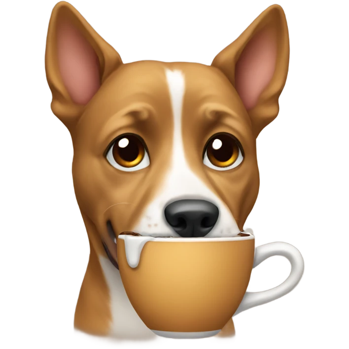 dog drinking coffee emoji
