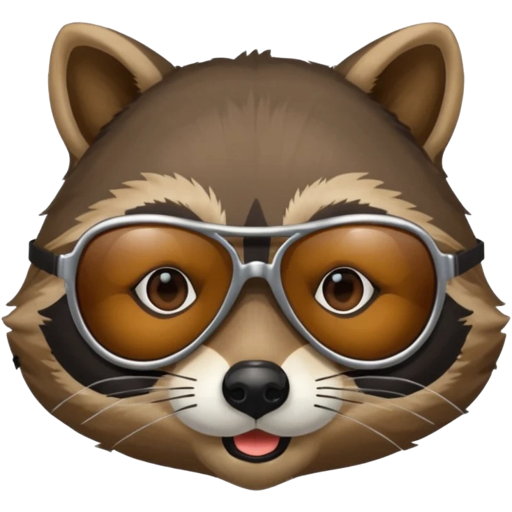 raccoon face wearing sunglasses emoji