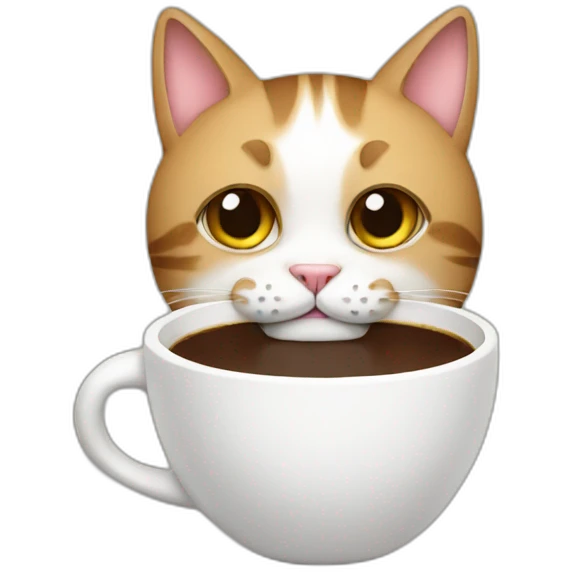 Cat with coffee emoji