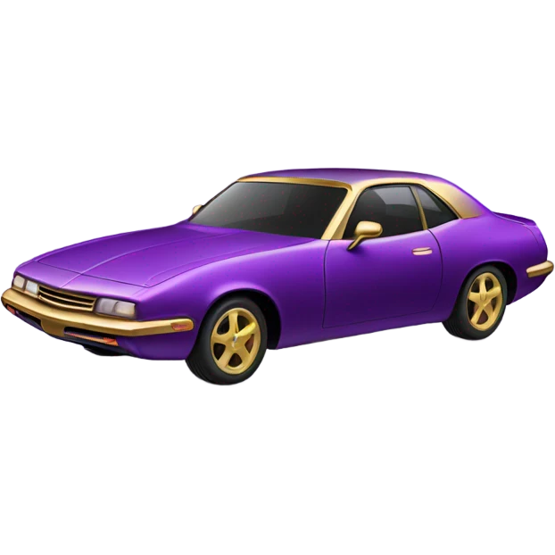 Purple and gold car  emoji
