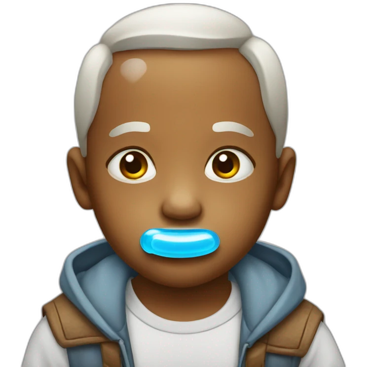 old child with pacifier emoji