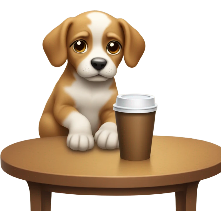 Puppy drinking coffee emoji