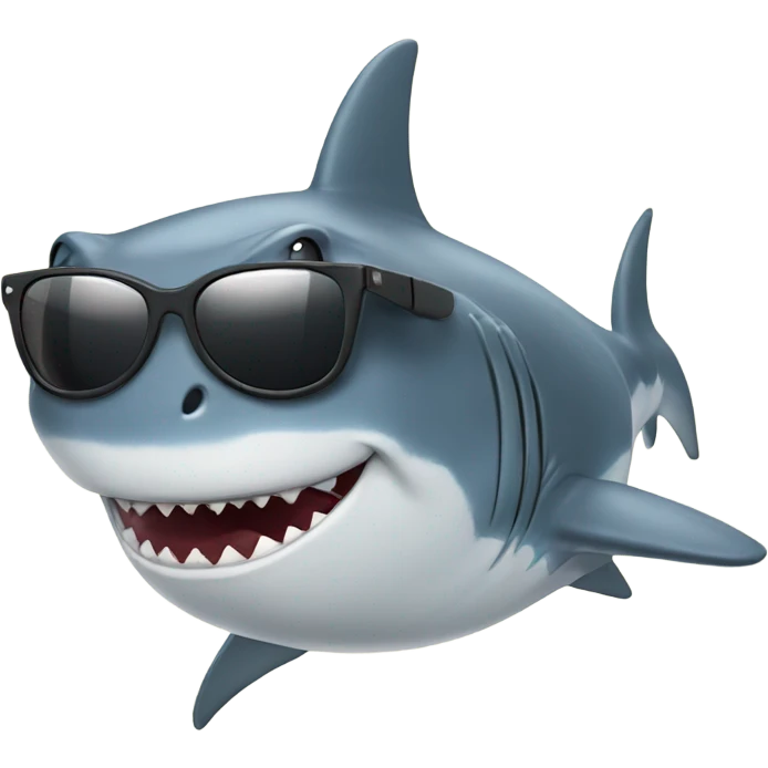 Shark wearing sunglasses and smiling emoji