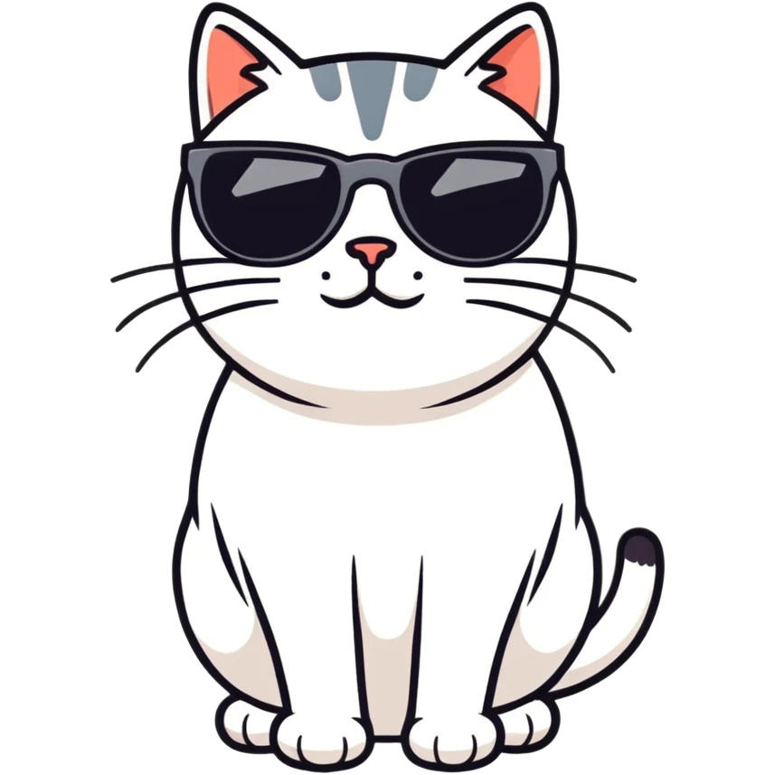 Cat with sunglasses emoji
