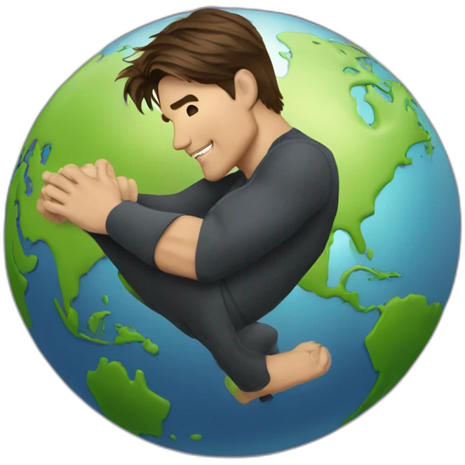 tom cruise hugs the earth emoji