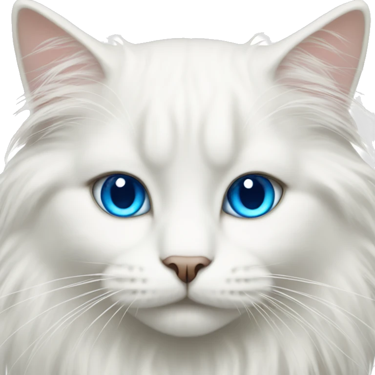 White long haired cat with blue eyes emoji