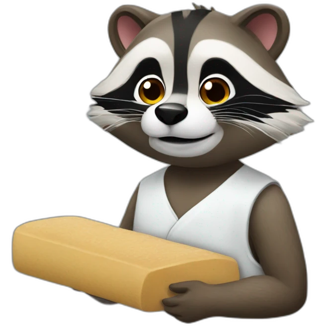 raccoon masseur emoji