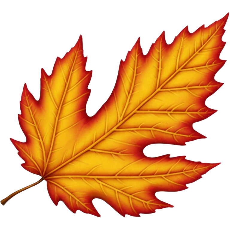 yellow and red leaf  emoji