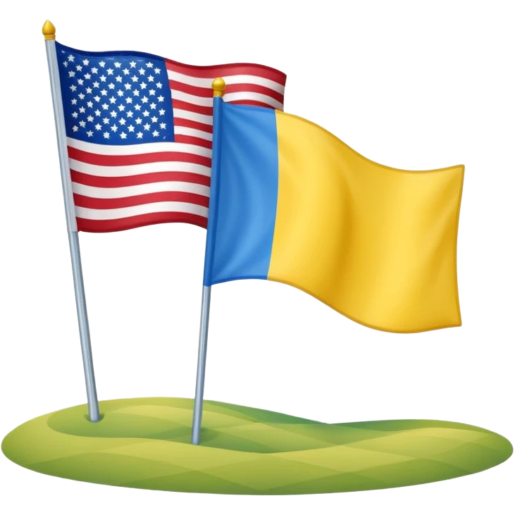 A flag half of it American flag half of it Ukrainian flag emoji