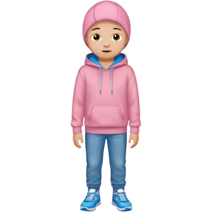Kid Boy in pink hoodie and sneakers emoji