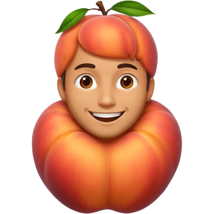 a guy on top of a peach emoji